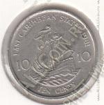 26-47 Восточные Карибы 10 центов 1981г. КМ # 13 медно-никелевая 2,59гр. 18,06мм