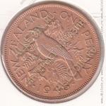 26-131 Новая Зеландия 1 пенни 1946г. KM# 13 бронза 9,56гр  31,0мм