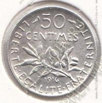 30-147 Франция 50 сентим 1916г. КМ # 854 серебро 2,5гр. 18,1мм