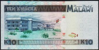 Малави 10 квача 1995г. P.31 UNC - Малави 10 квача 1995г. P.31 UNC