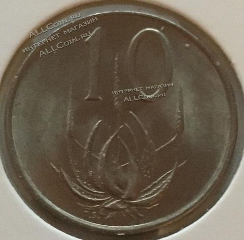 #16-54 Южная Африка 10 центов 1977г. Медь Никель.UNC 