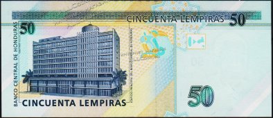 Банкнота Гондурас 50 лемпир 2014 года. P.NEW - UNC - Банкнота Гондурас 50 лемпир 2014 года. P.NEW - UNC