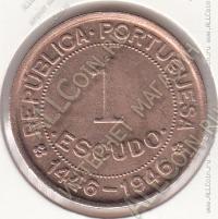 20-27 Гвинея 1 эскудо 1946г. КМ # 7 UNC бронза 27мм