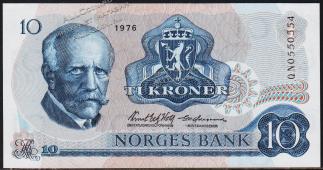 Норвегия 10 крон 1976г. P.36в(4) - UNC - Норвегия 10 крон 1976г. P.36в(4) - UNC