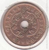 8-101 Южная Родезия 1 пенни 1951г. КМ #25 бронза - 8-101 Южная Родезия 1 пенни 1951г. КМ #25 бронза
