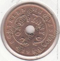 8-101 Южная Родезия 1 пенни 1951г. КМ #25 бронза