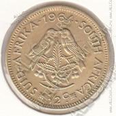 32-170 Южная Африка 1/2 цента 1964г. КМ # 56 латунь  5,0гр.  - 32-170 Южная Африка 1/2 цента 1964г. КМ # 56 латунь  5,0гр. 