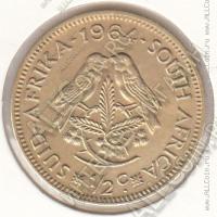 32-170 Южная Африка 1/2 цента 1964г. КМ # 56 латунь  5,0гр. 