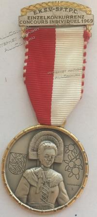 #128 Швейцария спорт Медаль Знаки