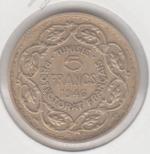 6-115 Тунис 5 франков 1946г 