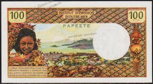 Таити 100 франков 1971г. P.24a - UNC - Таити 100 франков 1971г. P.24a - UNC