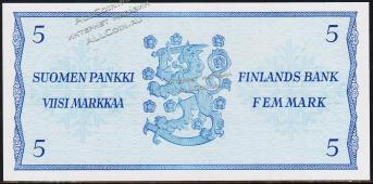 Финляндия 5 марок 1963г. P.99(1-1) - UNC - Финляндия 5 марок 1963г. P.99(1-1) - UNC
