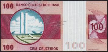 Банкнота Бразилия 100 крузейро 1970 года. Р.195 UNC - Банкнота Бразилия 100 крузейро 1970 года. Р.195 UNC