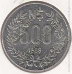 24-18 Уругвай 500 новых песо 1989г. КМ # 98 UNC медно-никелевая 11,8гр. 29мм