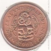 26-133 Новая Зеландия 1/2 пенни 1963г. KM# 23.2 бронза 5,6гр 25,4мм - 26-133 Новая Зеландия 1/2 пенни 1963г. KM# 23.2 бронза 5,6гр 25,4мм