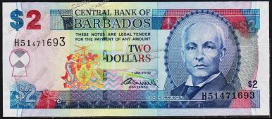 Барбадос 2 доллара 2007(09г) P.66в - UNC - Барбадос 2 доллара 2007(09г) P.66в - UNC