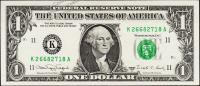 Банкнота США 1 доллар 1988A года Р.480в - AUNC "K" K-A