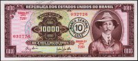 Банкнота Бразилия 10 новых крузейро 1967 года. P.190а - UNC