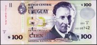 Банкнота Уругвай 100 песо  2011 года. P.88в - UNC