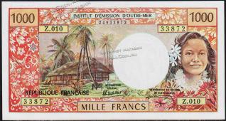 Таити 1000 франков 1985г. P.27d - UNC - Таити 1000 франков 1985г. P.27d - UNC