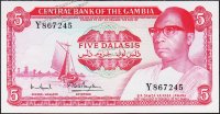 Банкнота Гамбия 5 даласи 1972-86 года. P.5d - UNC