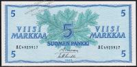 Финляндия 5 марок 1963г. P.99 UNC "AC"