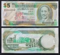 Барбадос 5 долларов 2007г. P.67a - UNC*