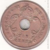 34-128 Восточная Африка 10 центов 1941г. КМ# 26.1I бронза 11,34гр. - 34-128 Восточная Африка 10 центов 1941г. КМ# 26.1I бронза 11,34гр.