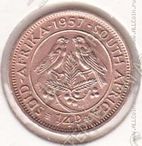 31-55 Южная Африка 1/4 пенни 1957г КМ # 44 бронза 2,8гр.