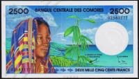 Коморские Острова 2500 франков 1997г. P.13 UNC