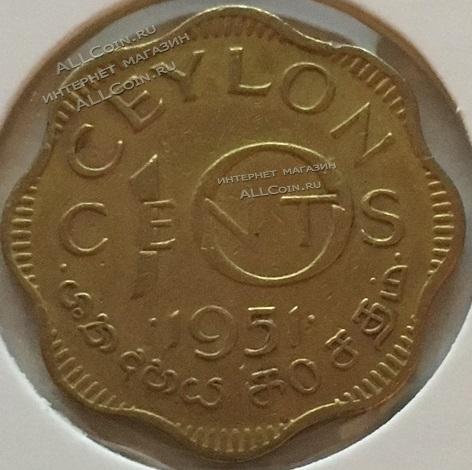 #16-80 Цейлон 10 центов 1951г.  