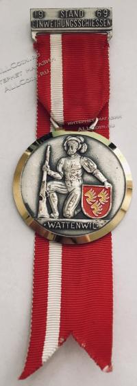 #438 Швейцария спорт Медаль Знаки. Открытие Ваттенвиль. 1969 год.