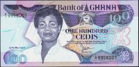 Банкнота Гана 100 седи 1984 года. P.26a(2) - UNC