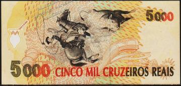 Банкнота Бразилия 5000 реал 1993 года. P.241 UNC - Банкнота Бразилия 5000 реал 1993 года. P.241 UNC