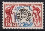 Франция 1 марка п/с 1953г. YVERT #955 MNH OG** Велоспорт