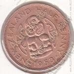 26-135 Новая Зеландия 1/2 пенни 1953г. KM# 23.1 бронза 25,4мм