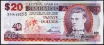 Банкнота Барбадос 20 долларов 2012 года. P.72 UNC