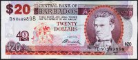 Банкнота Барбадос 20 долларов 2012 года. P.72 UNC