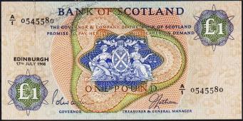 Шотландия 1 фунт 1968г. P.109а - UNC - Шотландия 1 фунт 1968г. P.109а - UNC
