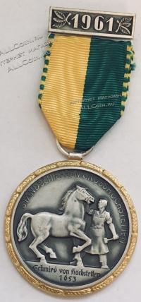 #207 Швейцария спорт Медаль Знаки. Стрельба в Grosshochstetten. 1961 год.