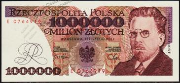 Польша 1000000 злотых 1991г. P.157 UNC - Польша 1000000 злотых 1991г. P.157 UNC