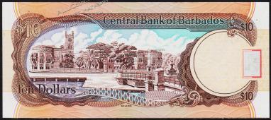 Барбадос 10 долларов 1995г. P.48 UNC - Барбадос 10 долларов 1995г. P.48 UNC