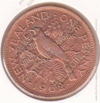 3-179 Новая Зеландия 1 пенни 1962 г. KM# 24.2 Бронза 9,6 гр. 31,0 мм.
