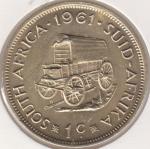 36-107 Южная Африка 1 цент 1961г. Латунь