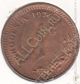 23-15 Родезия  1 цент 1976г. КМ# 10 бронза 4,0гр. 22,5мм - 23-15 Родезия  1 цент 1976г. КМ# 10 бронза 4,0гр. 22,5мм