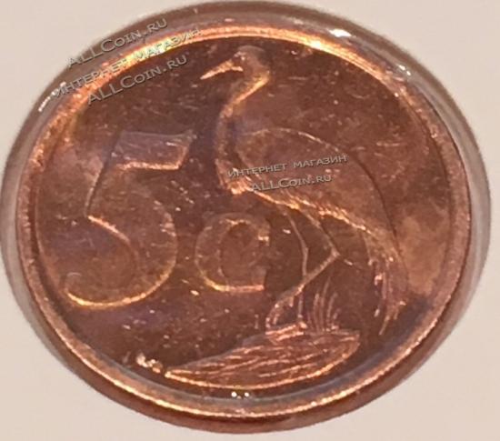 #H9-118 Южная Африка 5 центов 2002г. Бронза. UNC. 