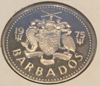 #14-157 Барбадос 2 доллара 1975г. Медь Никель. PROOF. - #14-157 Барбадос 2 доллара 1975г. Медь Никель. PROOF.