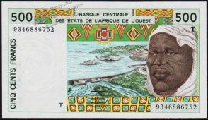 Того 500 франков 1993г. P.810T.с - UNC - Того 500 франков 1993г. P.810T.с - UNC
