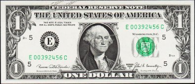 Банкнота США 1 доллар 1969С года. Р.449d - UNC "E" E-C - Банкнота США 1 доллар 1969С года. Р.449d - UNC "E" E-C