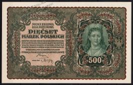 Польша 500 марок 1919г. P.28 UNC - Польша 500 марок 1919г. P.28 UNC